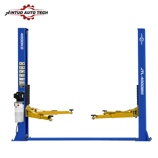 Jintuo 4tons base plate Electro hydraulic Two Post Car Lifts with Automatic Lock Release