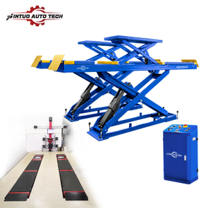 Jintuo 4000kg Electric Pneumatic Full Rise in Ground Large Scissor Car Lift