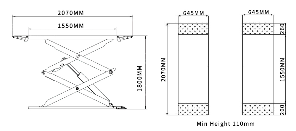 SCISSOR CAR LIFT DRAWING