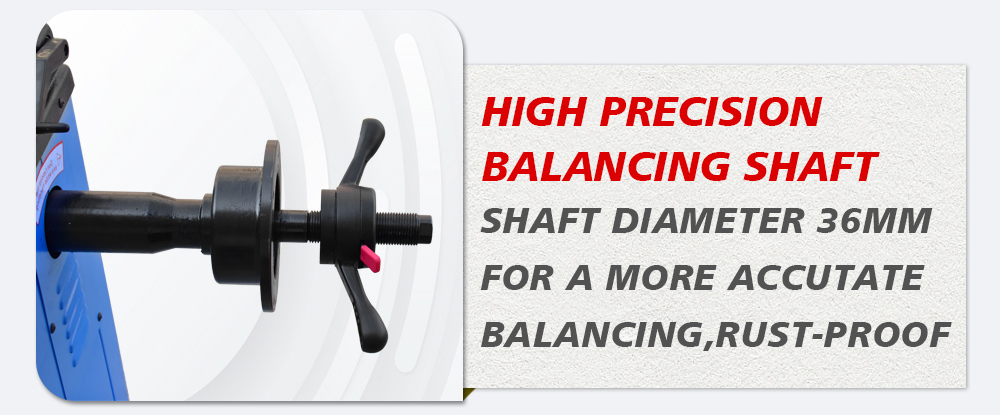 Wheel balancer high precision balancing shaft