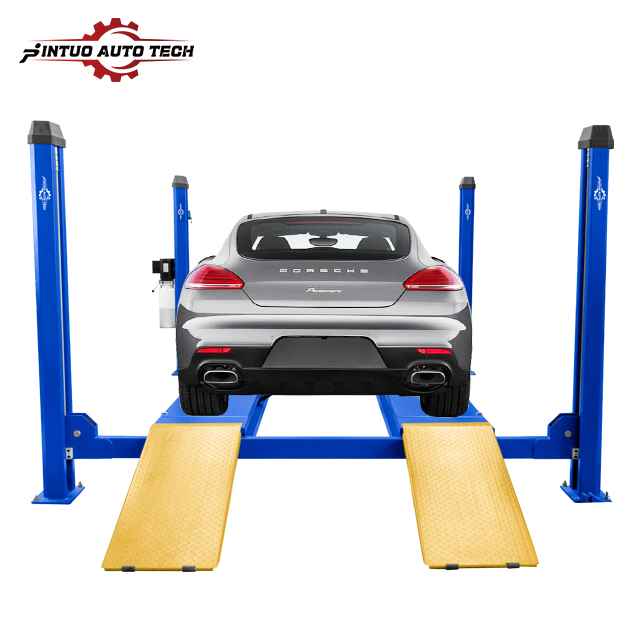 Jintuo Cheap 4 ton 5 ton Manual Lock Hydraulic 4 Post Car Lift