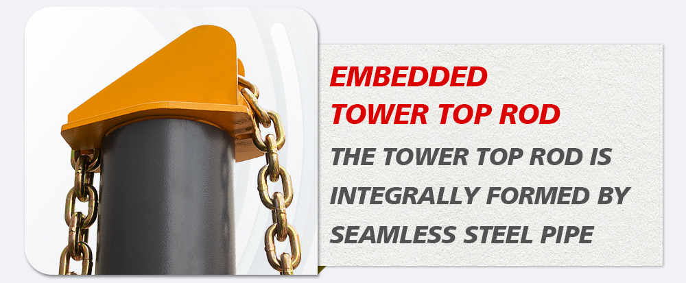 Frame machine embedded tower top rod