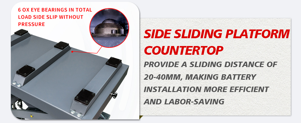 Side sliding platform countertop