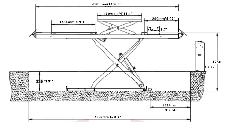 underground scissor car lift installation details1