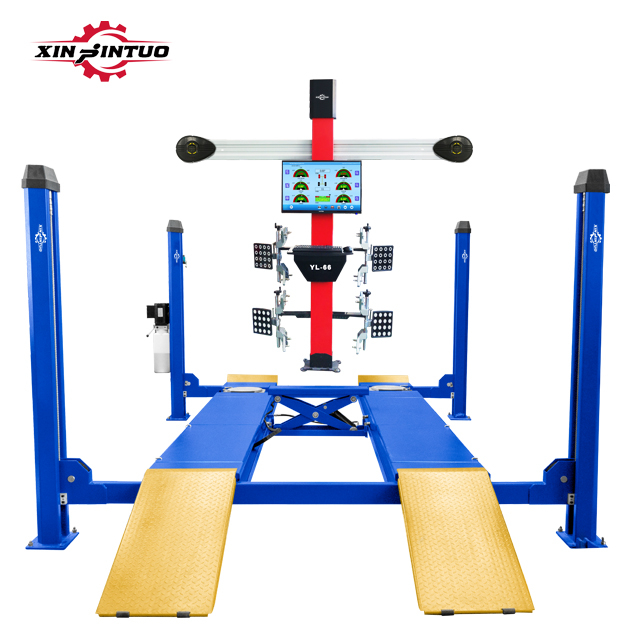 Xinjintuo 3d Four Wheel Alignment Machine Auto Repair Automatic Hydraulic 4 Post Car Lift