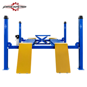 Jintuo 4000kg CE Hydraulic 4 Four Post Car Lift With Rolling Jack