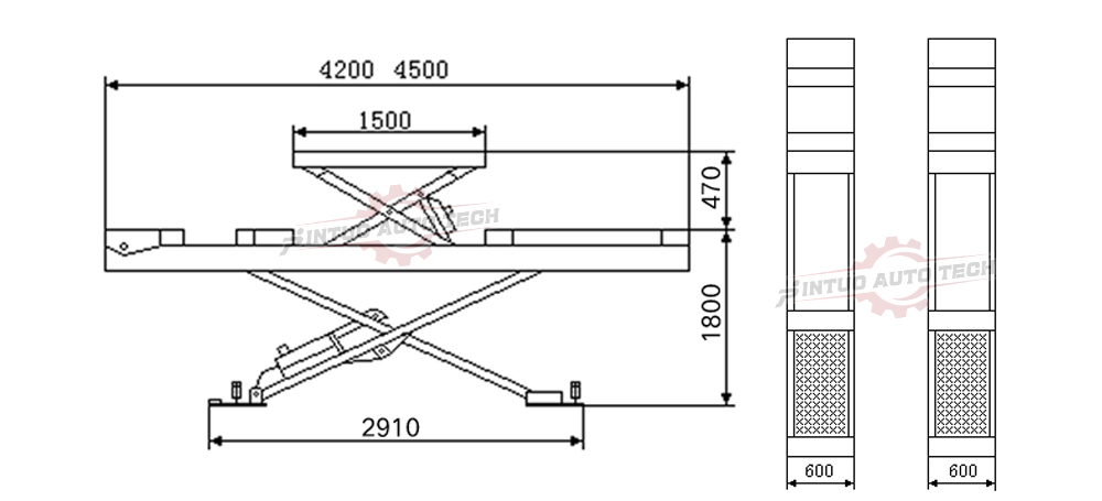 large wheel alignment scissor car lift drawings 2