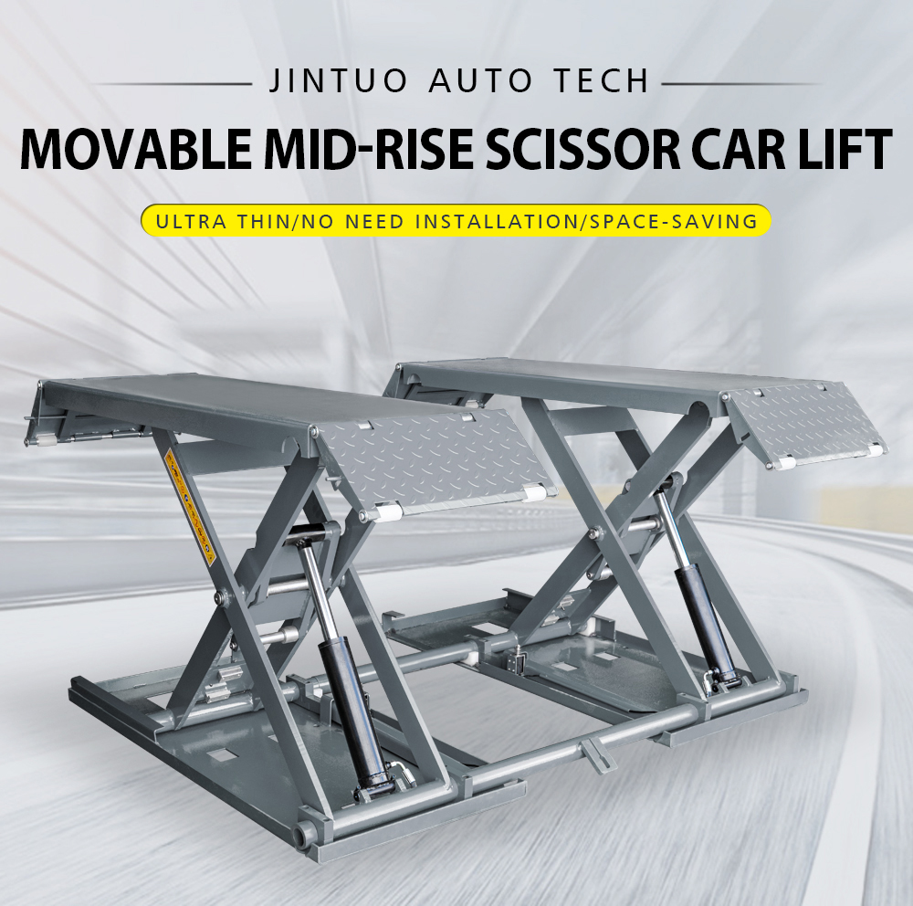 Jintuo Auto Tech Movable Mid-Rise Scissor Car Lift