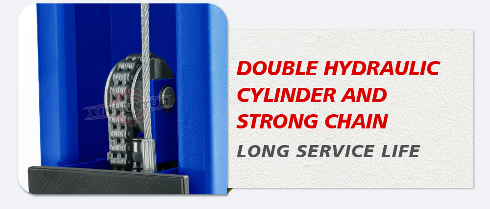 double hydraulic cylinder and strong chain