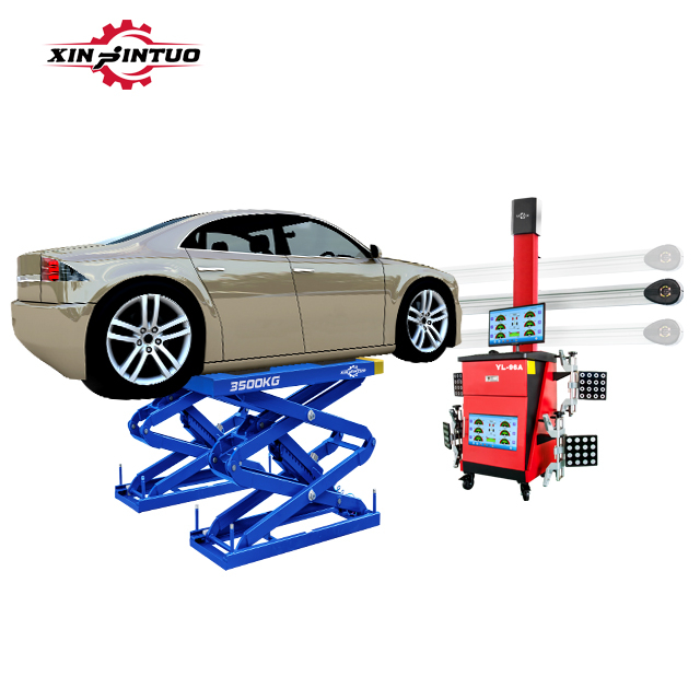 Xinjintuo Vehicle Maintenance Tools 3d Four Wheel Alignment Equipment Automatic Machine Inground Scissor Car Lift with Ce