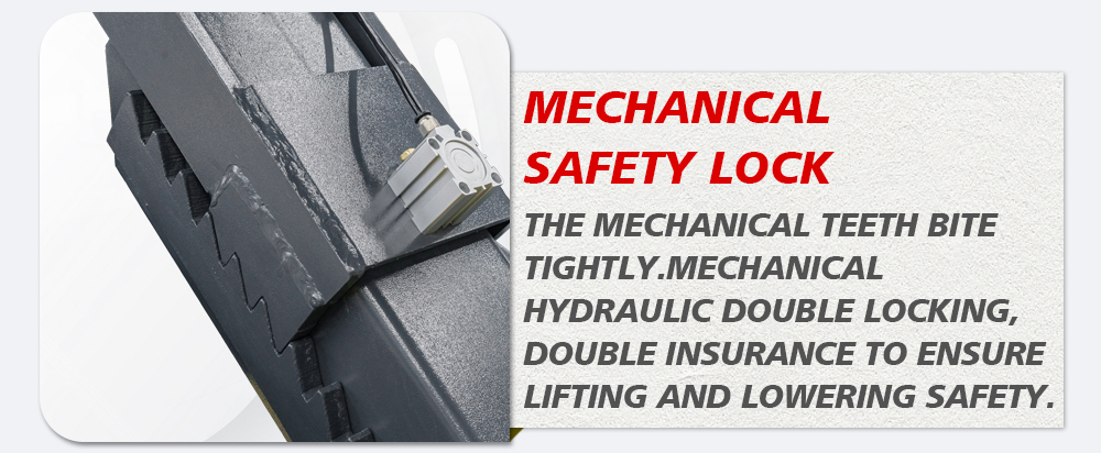 Big In-ground scissor car lift mechanical safety lock